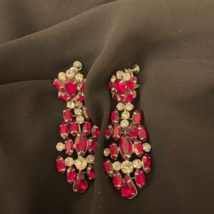 Crystal red earrings
